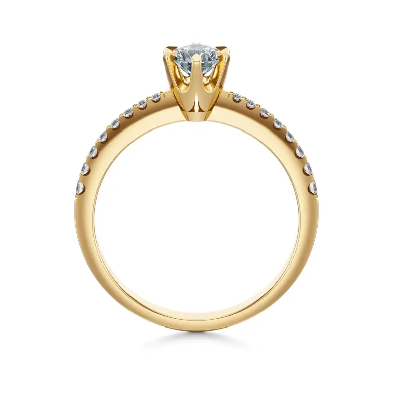 Pierścionek złoty z diamentami